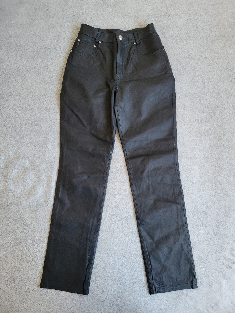 Newport News Black Genuine Leather Straight Leg Women’s Pants